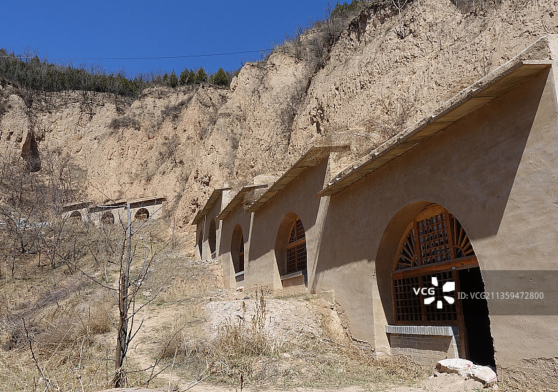 陕西延安窑洞图片素材
