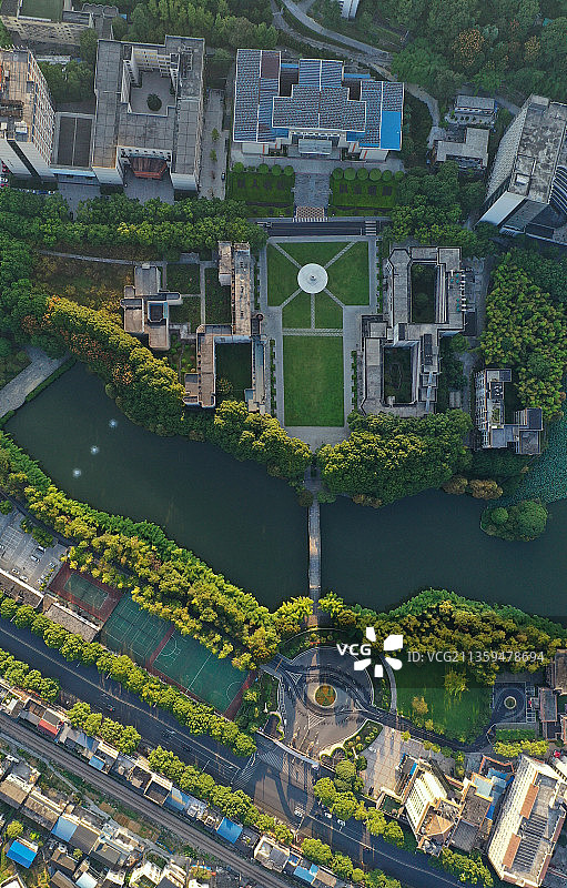 湖南省湘西土家族苗族自治州吉首大学砂子坳校区航拍图片素材