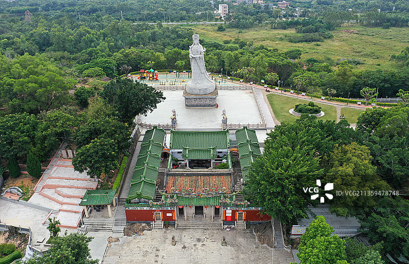广东省汕尾市陆丰市南塘镇华山寺航拍图片素材