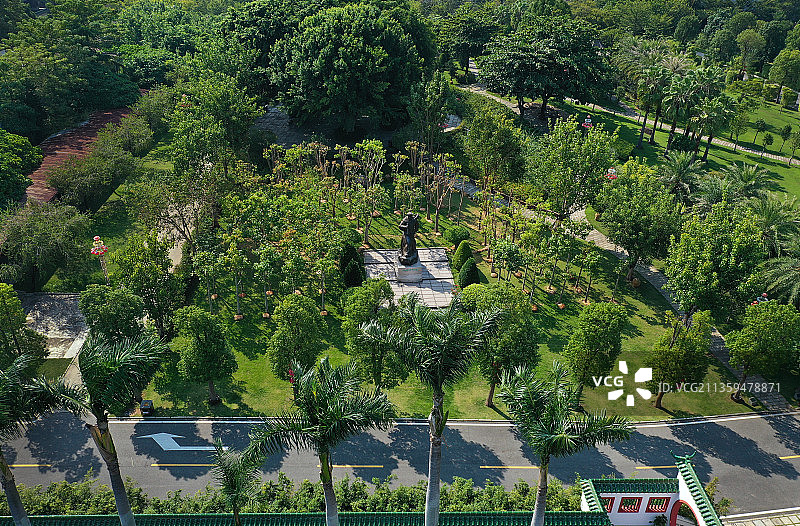 广东省汕尾市陆丰市碣石镇玄武山名胜风景区元山寺航拍图片素材