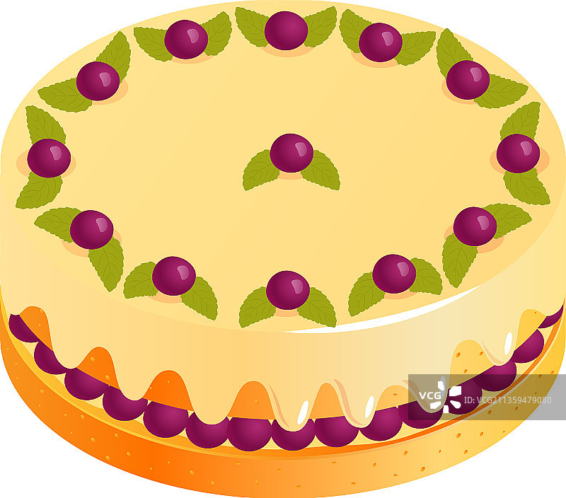 蓝莓薄荷蛋糕组合图片素材