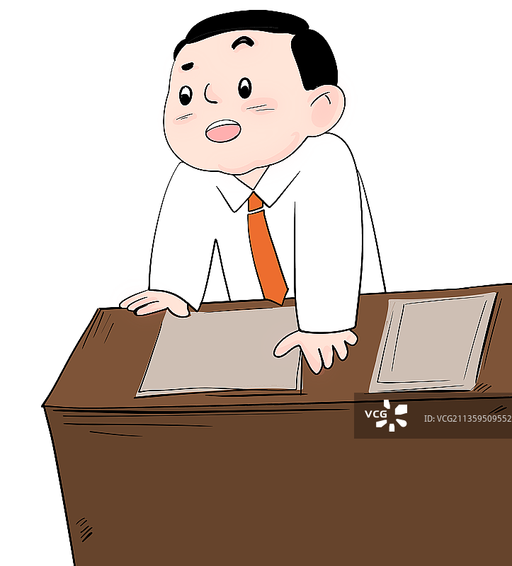 办公室领导拍桌子生气卡通手绘可爱漫画设计元素图片素材