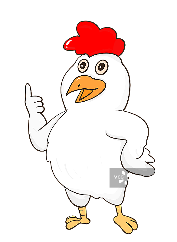 白色小鸡卡通手绘可爱漫画设计元素图片素材