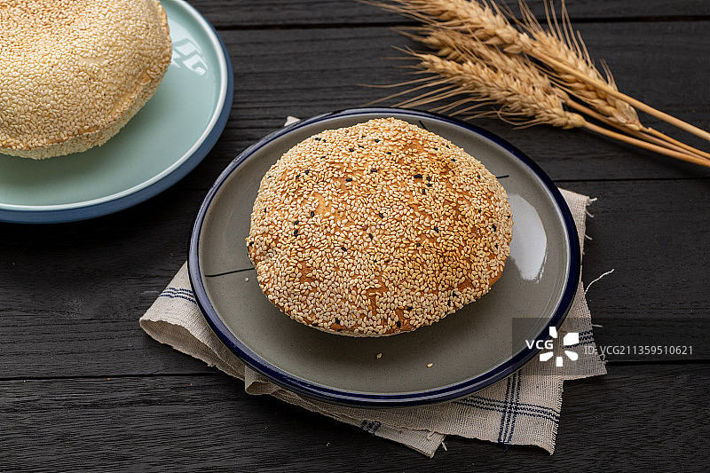 空气芝麻烧饼图片素材