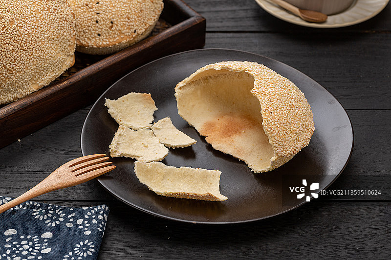 空气芝麻烧饼图片素材