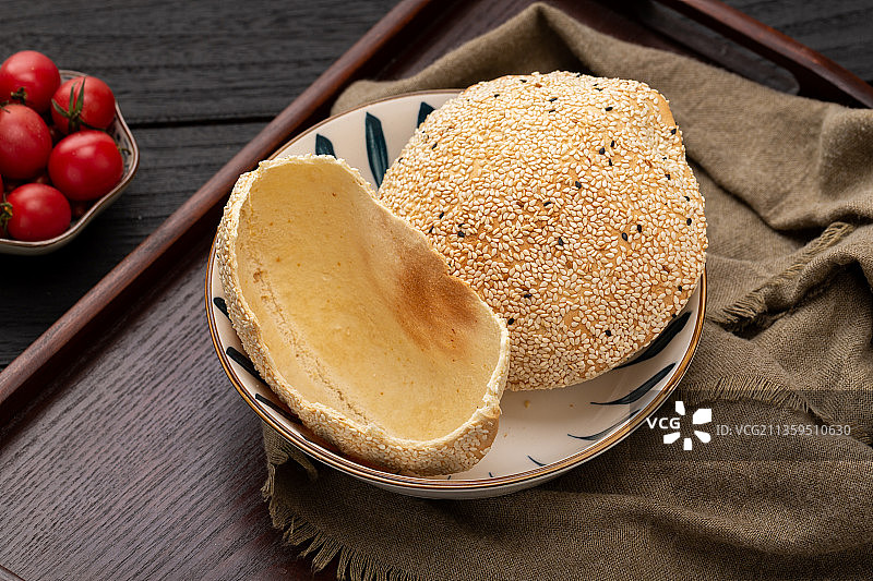 空气芝麻烧饼图片素材