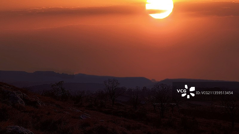 乾陵夕照图片素材