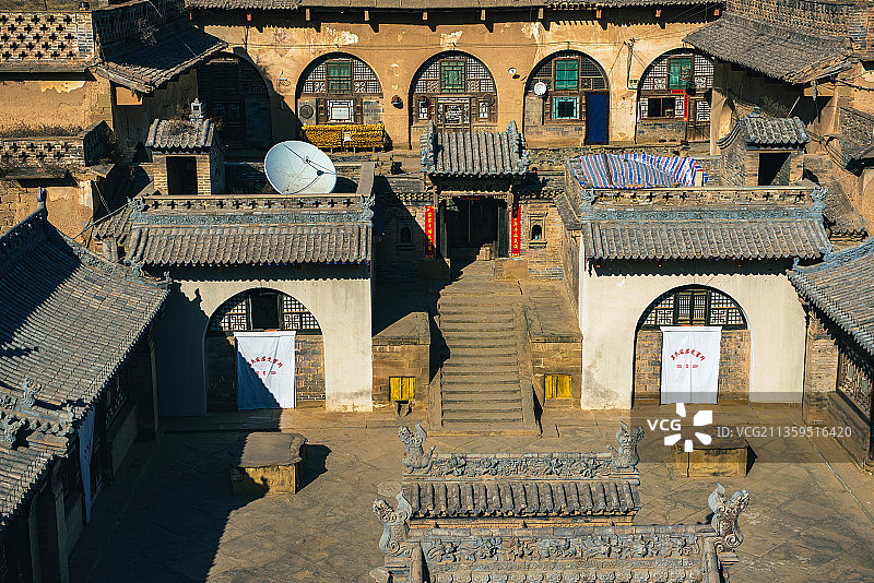 陕西省榆林市米脂县桥河岔乡姜氏庄园图片素材