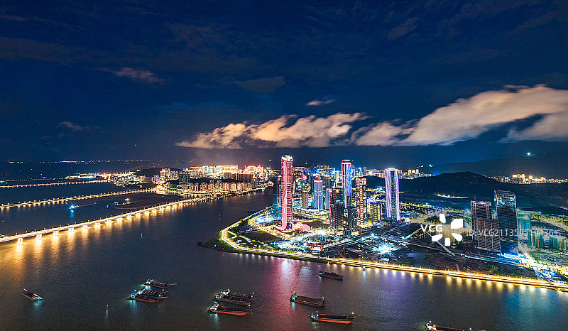 横琴金融岛夜景图片素材