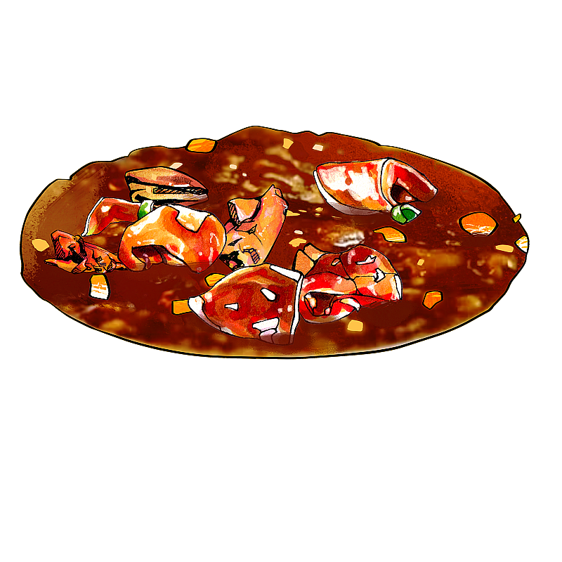 炒肝 内脏 北京传统饮食 小吃 美食手绘插画图片素材