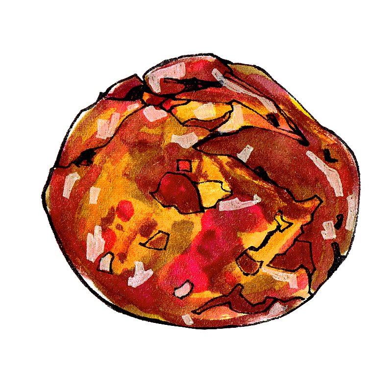 糖火烧点心 下午茶茶配炸物 北京传统饮食 小吃 美食手绘插画图片素材