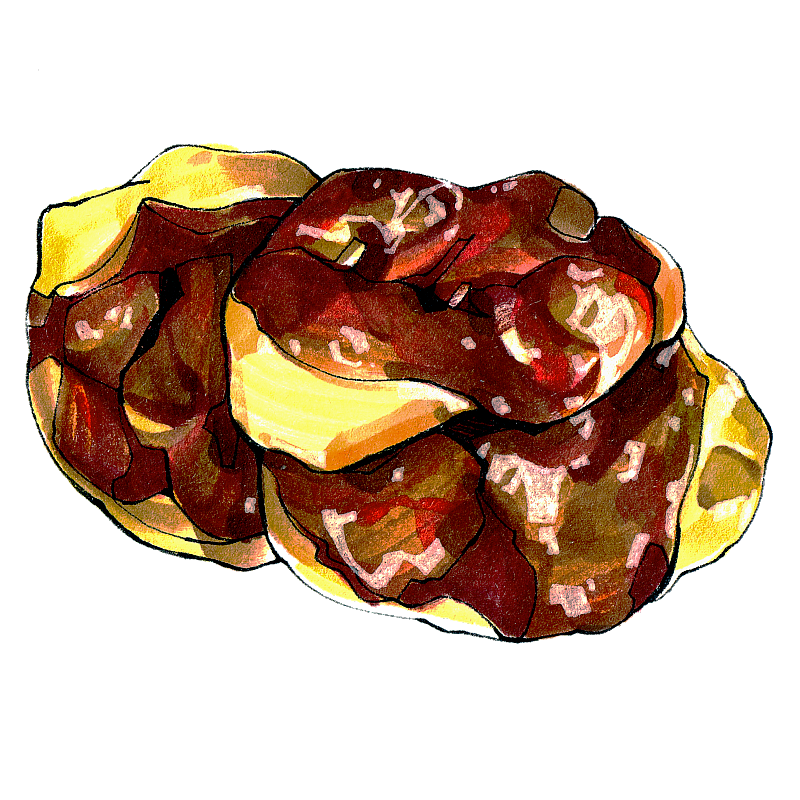 糖油饼下午茶茶配炸物 北京传统饮食 小吃 美食手绘插画图片素材