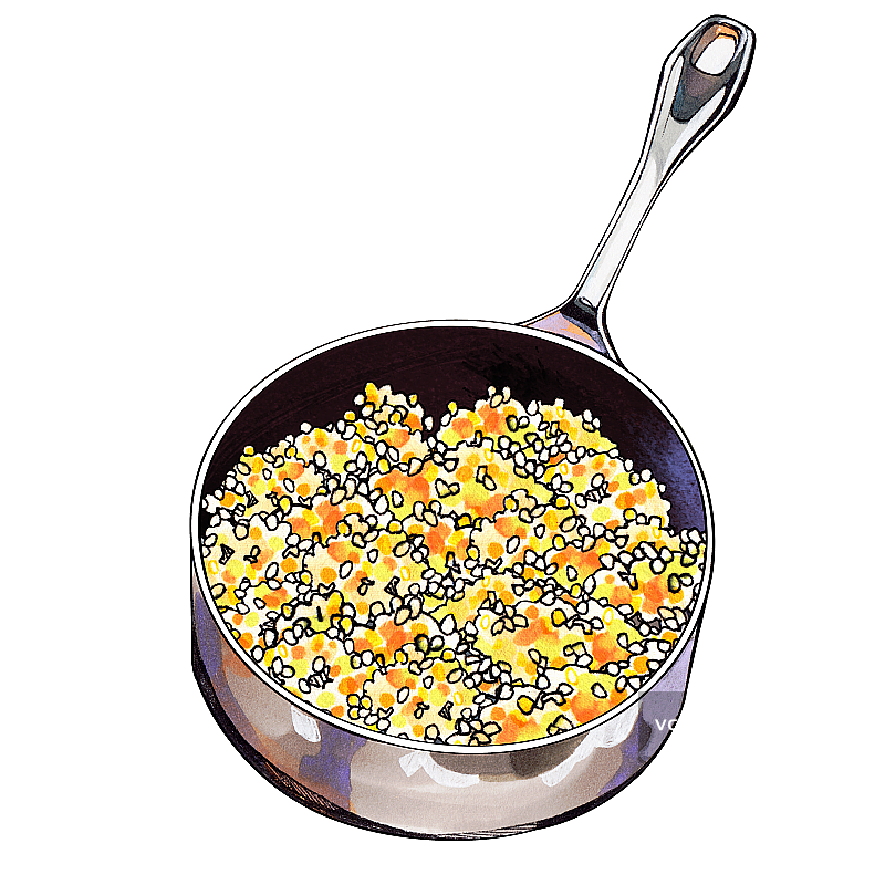 古斯米 小米主食非洲旅游传统饮食 小吃 美食手绘插画图片素材