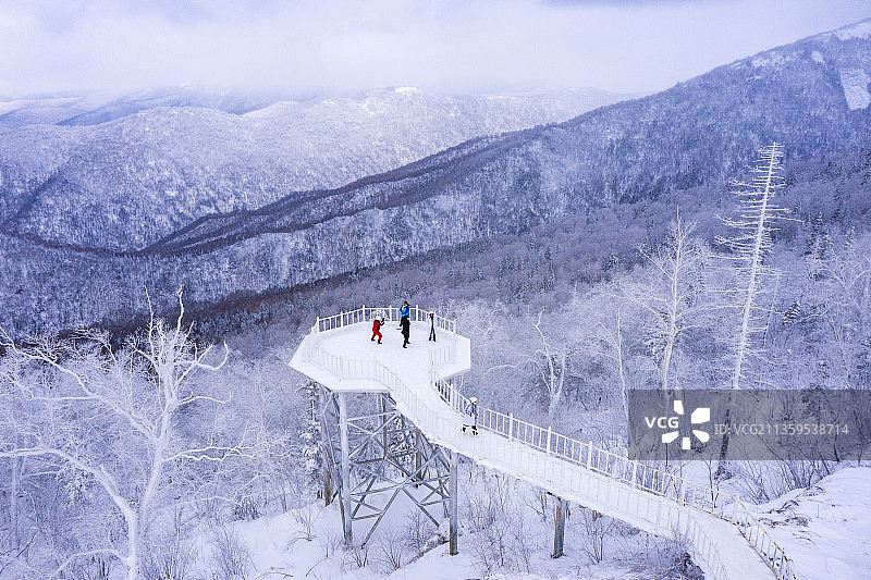 黑龙江：张广才岭最高峰及冰雪画廓冬季风光图片素材
