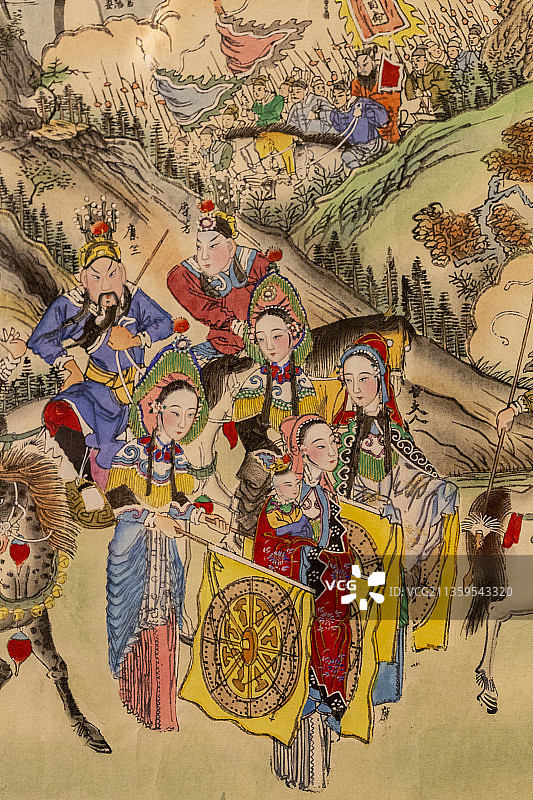 天津杨柳青年画：当阳长坂坡（天津博物馆藏）图片素材