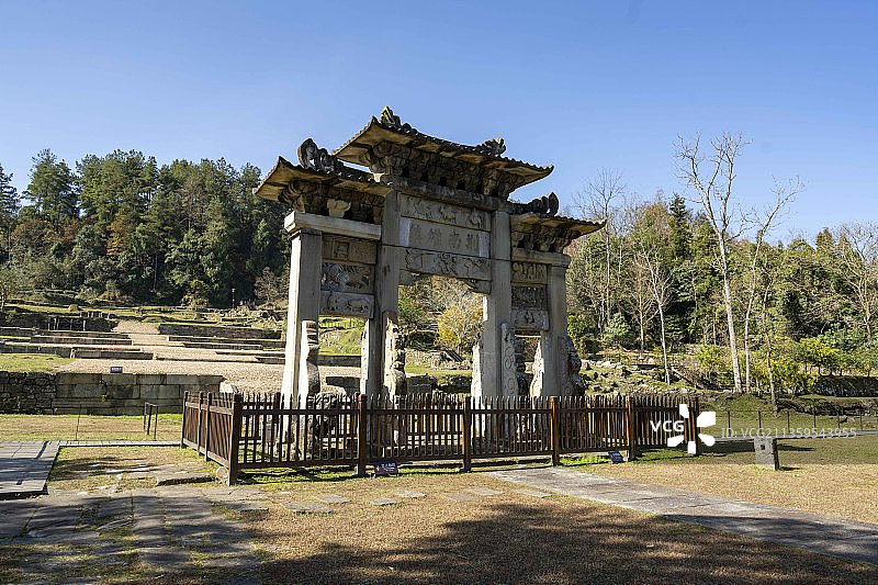 世界遗产-湖北咸丰唐崖土司城遗址初冬风光图片素材