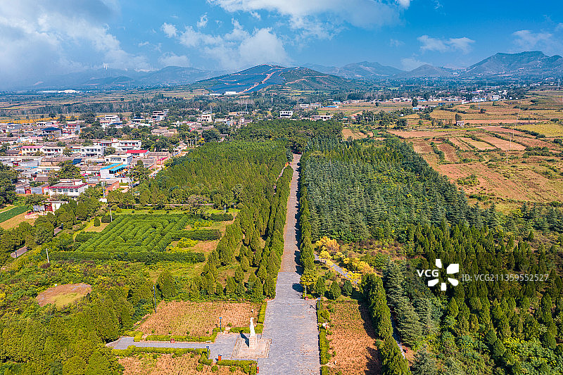 航拍平顶山三苏园景区图片素材