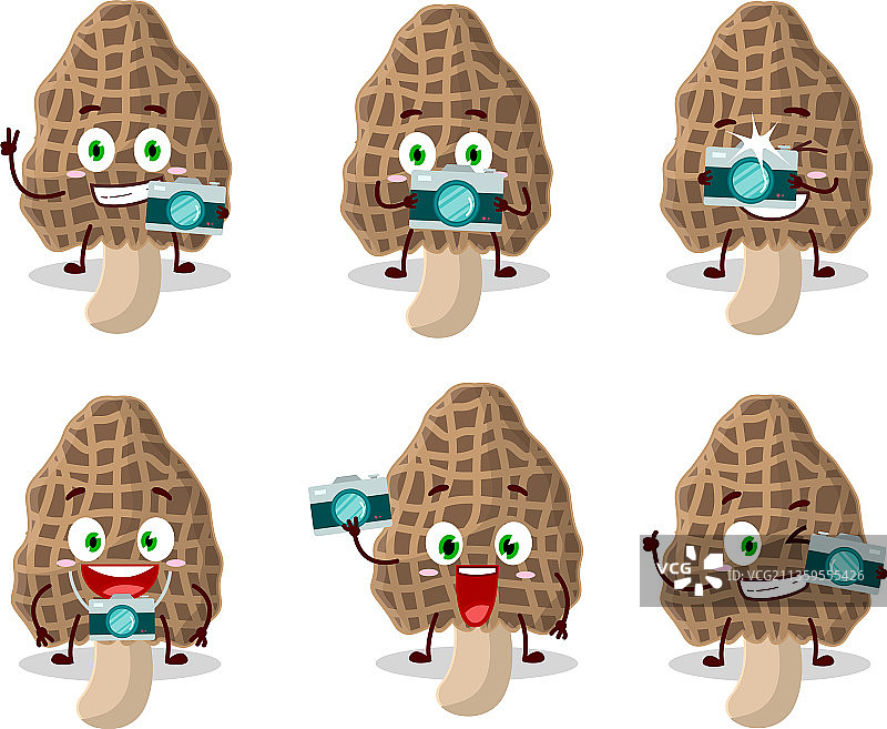 摄影师职业表情符号拿着羊肚菌图片素材