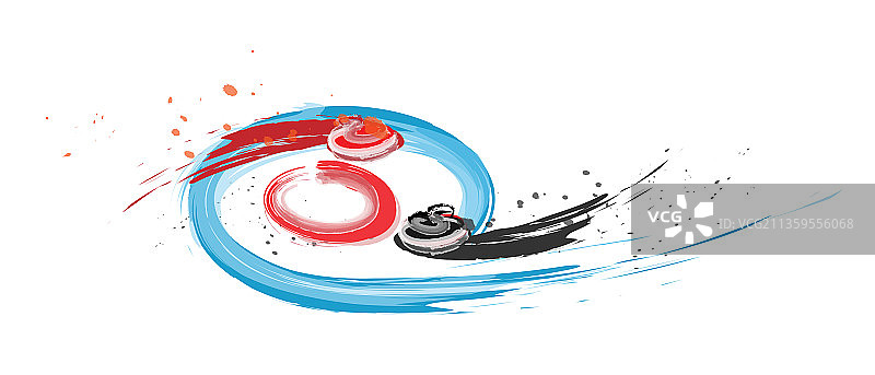 冬天冰壶飞驰图片素材