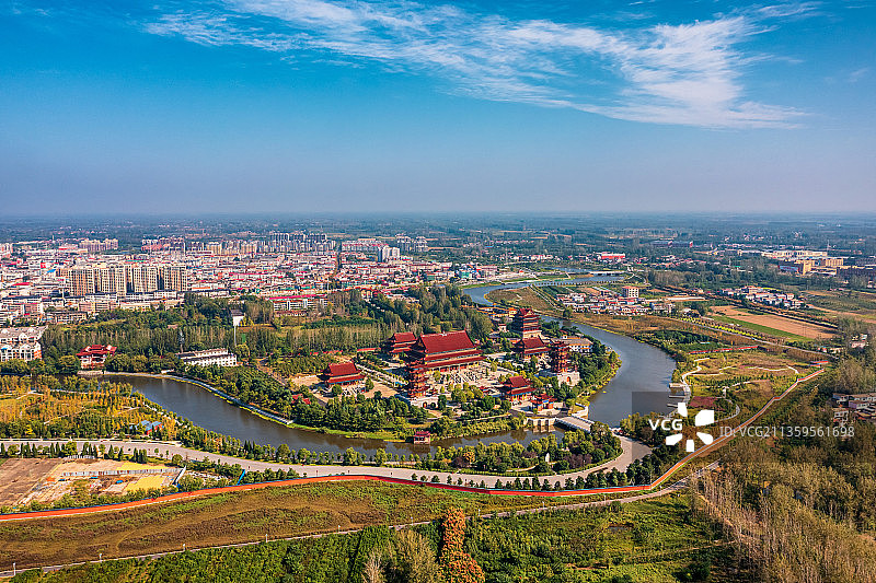 航拍驻马店南海禅寺图片素材