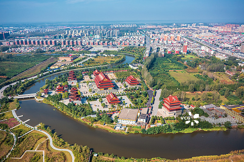 航拍驻马店南海禅寺图片素材