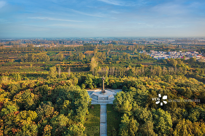 航拍驻马店汝南县天中山文化园图片素材