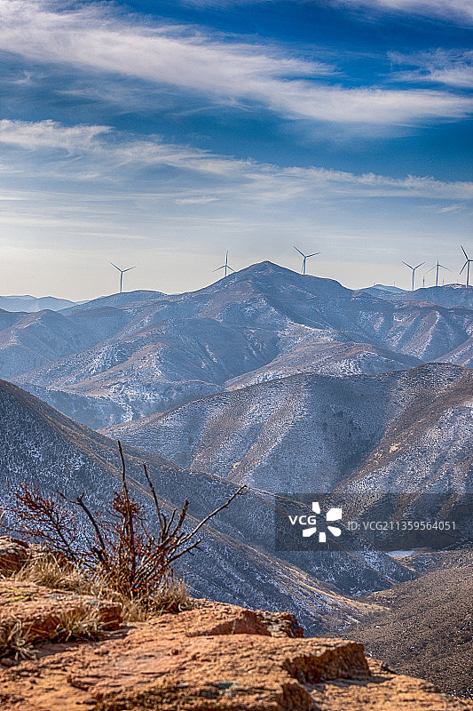 丁崖山风力发电图片素材