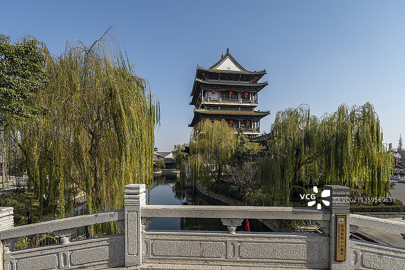 山东省枣庄台儿庄古城复兴楼图片素材