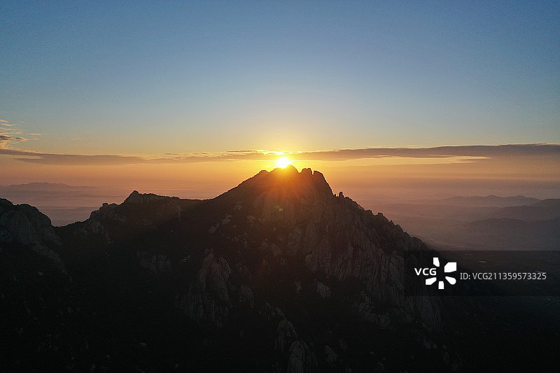 五莲山九仙山日出图片素材