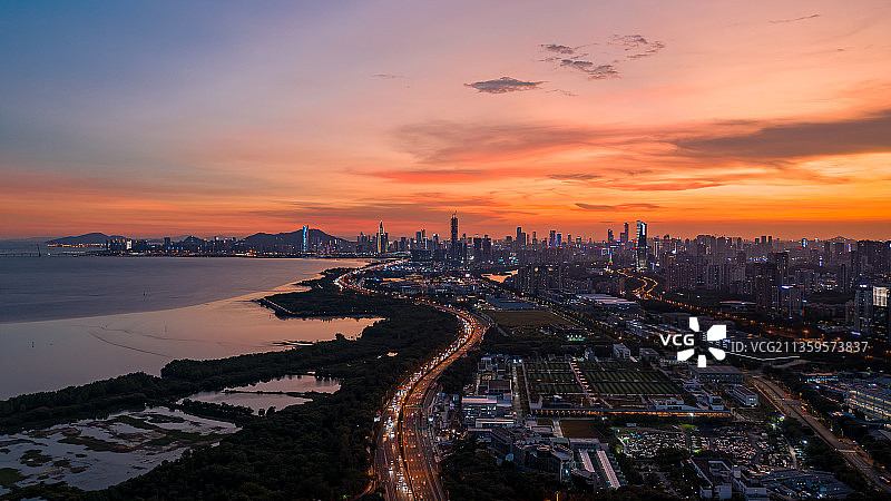 滨海大道日落图片素材