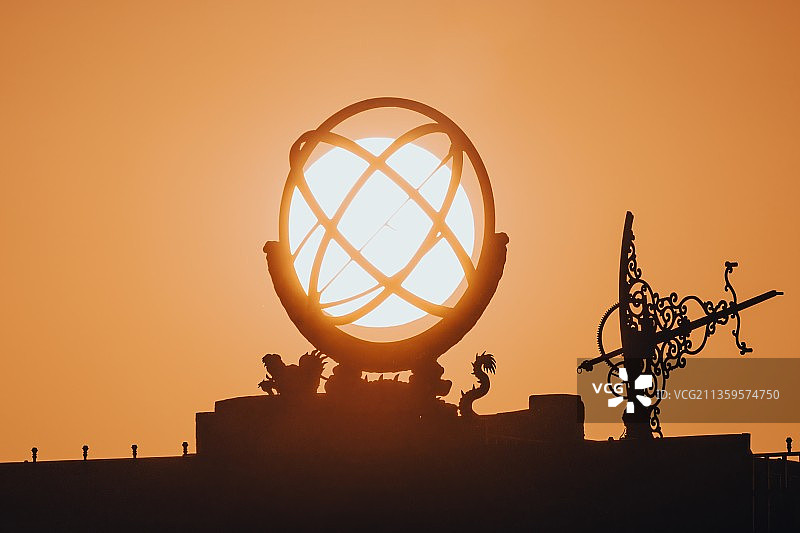 北京古观象台日落图片素材