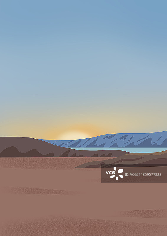 晴空下的沙漠风景图片素材