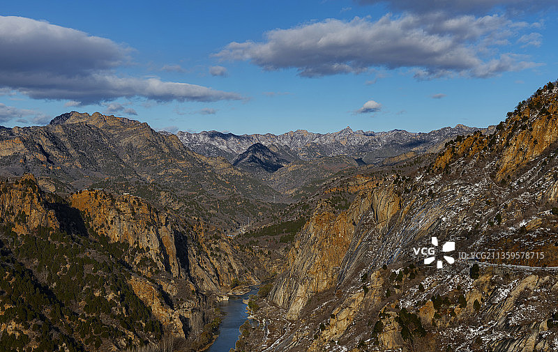 冬季的白河峡谷图片素材