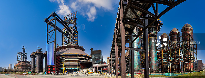 建设中的首钢园 废弃钢铁厂改造工程图片素材