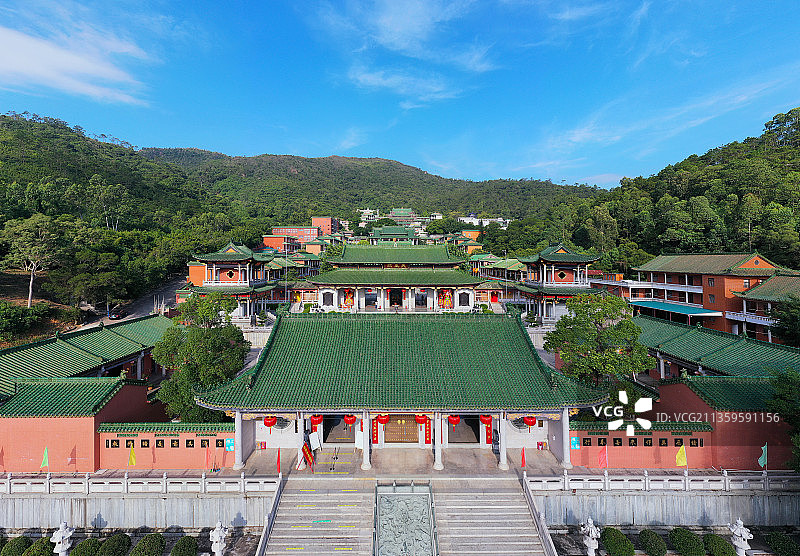 广东省汕尾市陆丰市清云山定光寺航拍图片素材