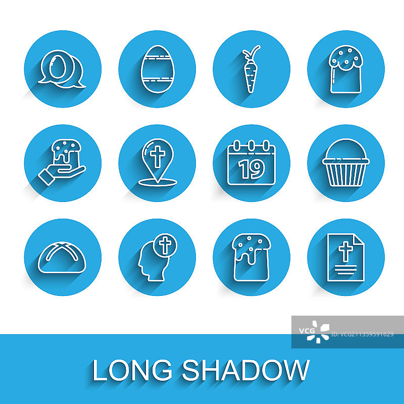 带有基督教符号的复活节蛋糕人头图片素材