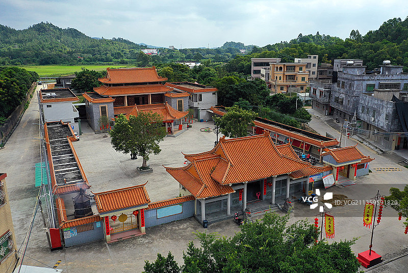 广东省汕尾市陆丰市福山妈祖文化园天后宫航拍图片素材