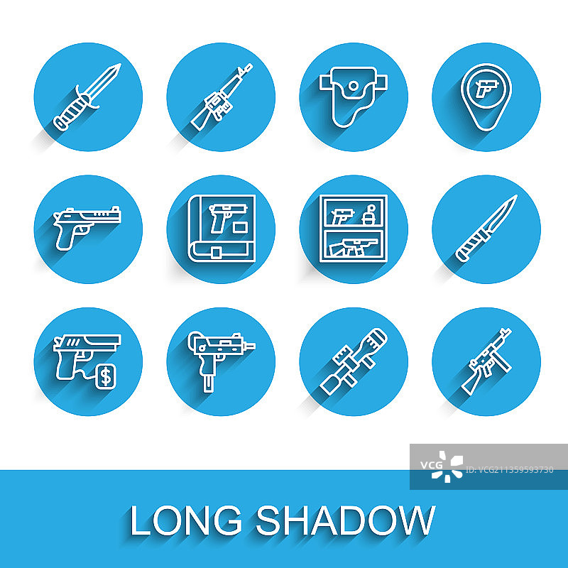 购买枪支、手枪和乌兹冲锋枪图片素材