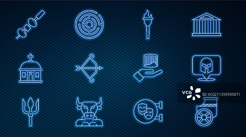 古代战车希腊头盔火炬图片素材