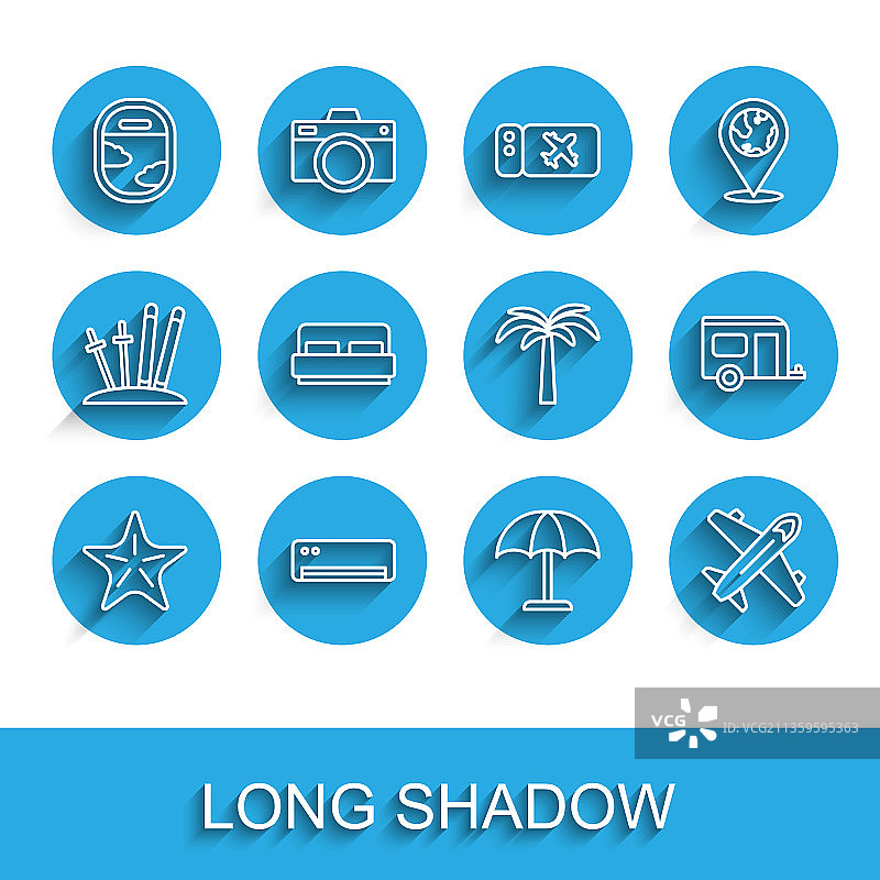 海星空调飞机线条图标图片素材