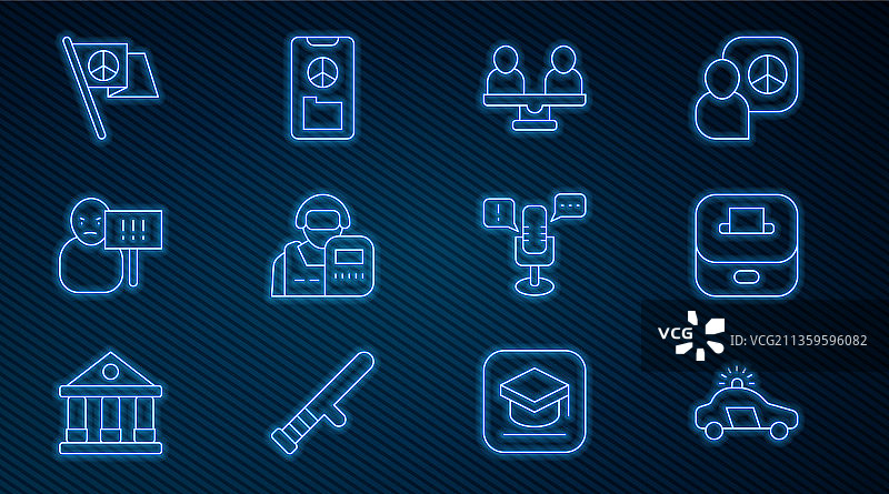 线条警车闪光灯投票箱性别图片素材