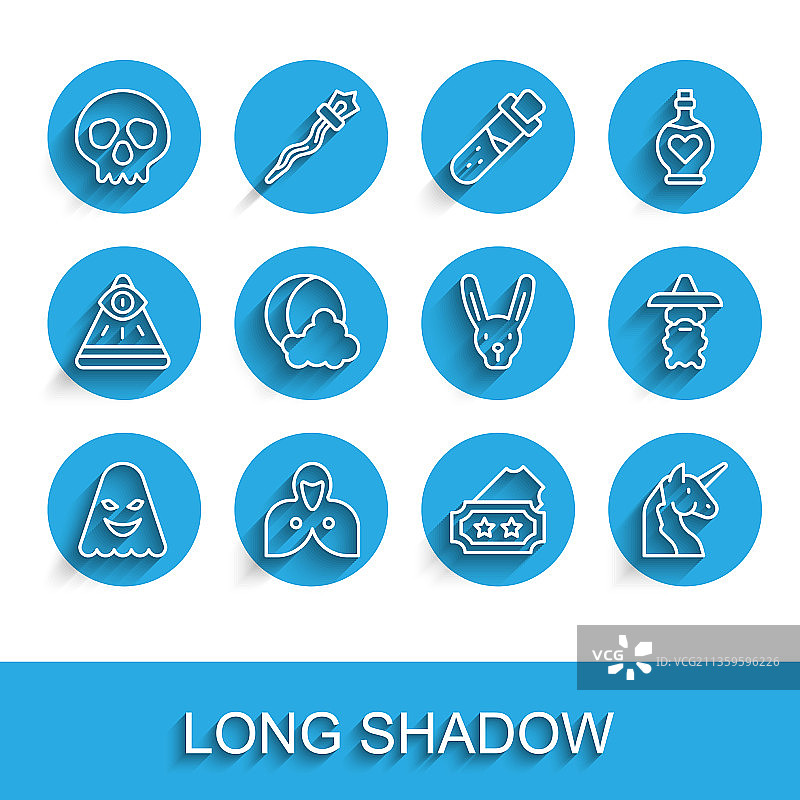 幽灵斗篷披肩头骨票线条图片素材