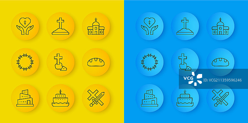 巴别塔、圣经故事和荆棘王冠图片素材