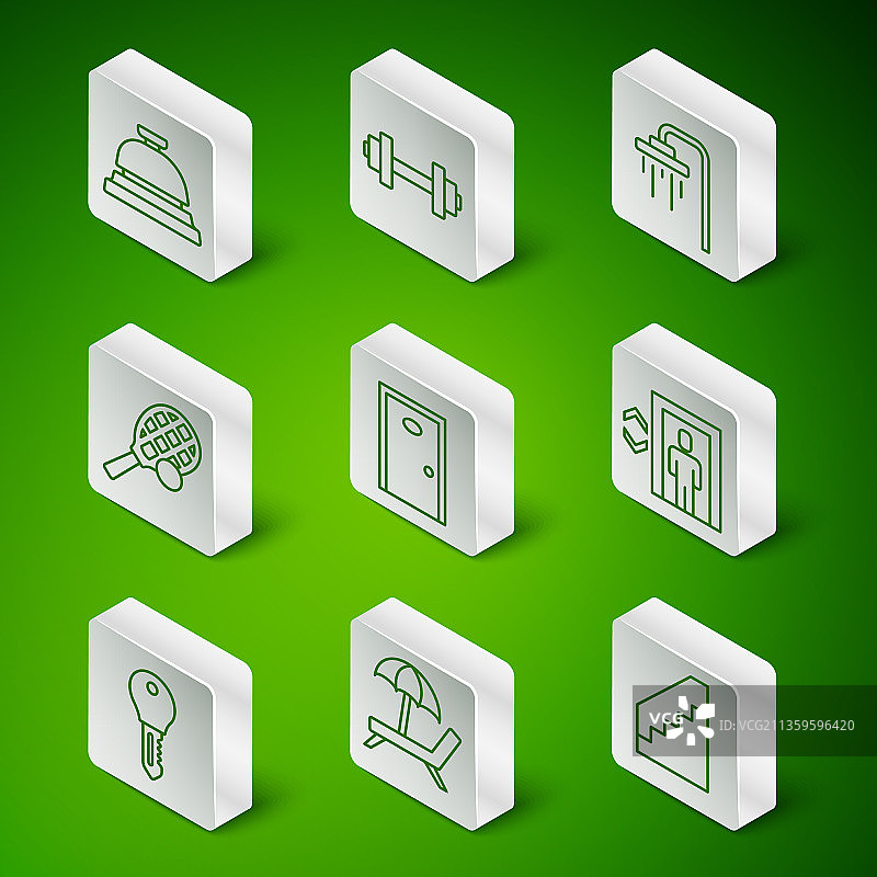 酒店楼梯带伞躺椅图片素材