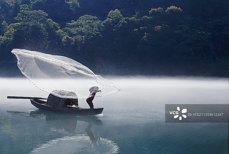 东江渔民图片素材