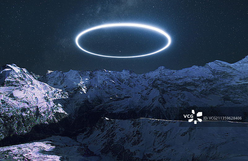 雪山光环图片素材