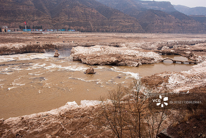 黄河，壶口瀑布，冬天，凌汛，冰凌，寒冷图片素材