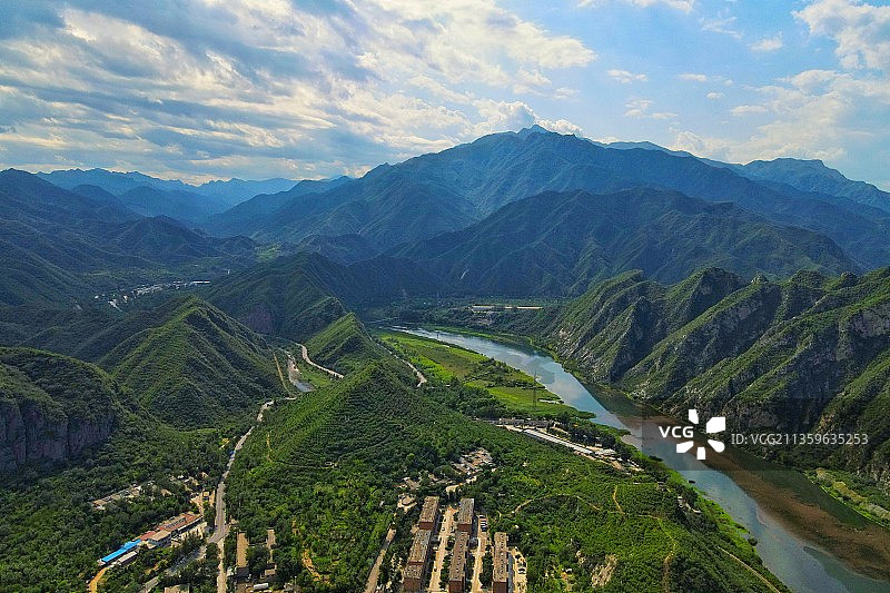 航拍北京门头沟落坡岭图片素材