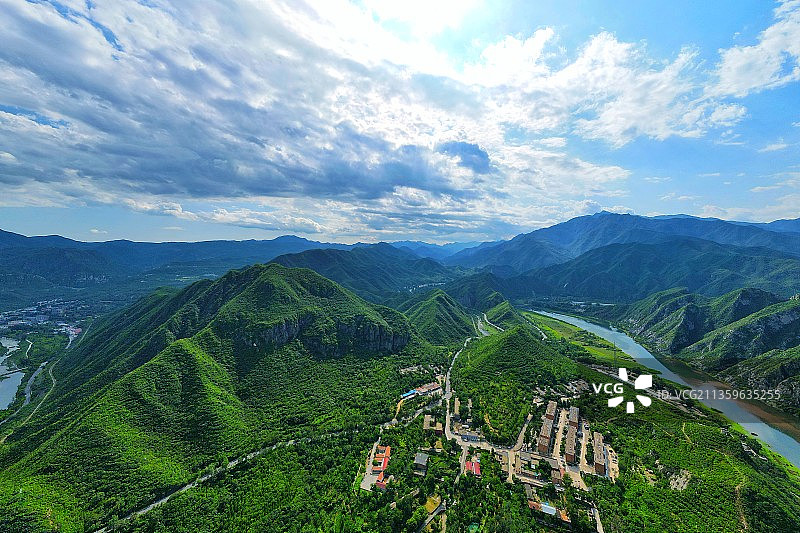 航拍北京门头沟落坡岭图片素材