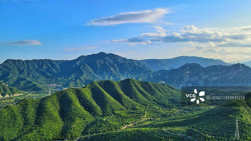 航拍北京门头沟落坡岭图片素材